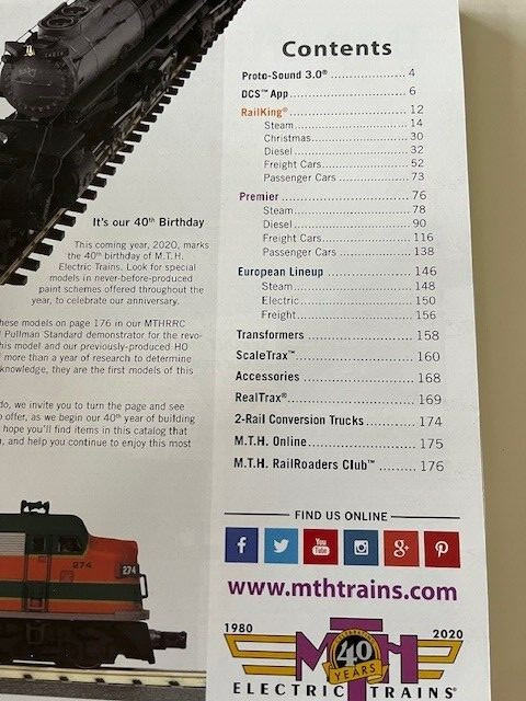 MTH ELECTRIC TRAINS - 2020 - VOLUME 1 & VOLUME 2 - 2 Train Catalogs!