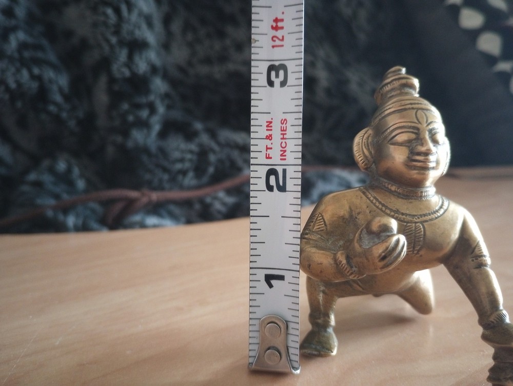 Indian Antique Bronze Deity Bala Krishna बाल कृष्ण - Laddu Gopal