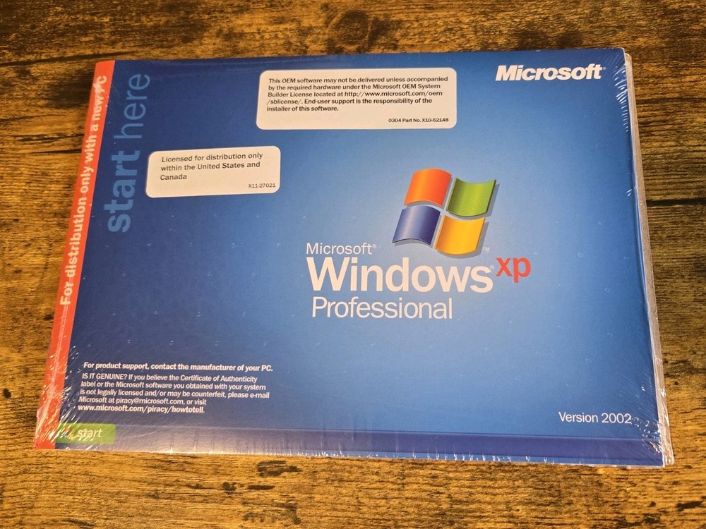 Sealed Microsoft Windows XP Professional W/SP2 No License