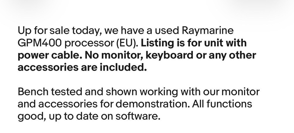 Raymarine G-Series Black Box Processor GPM400 E02047 - Tested & Updated