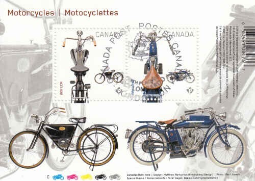 Canada 2013 Motorcycles Souvenir Sheet, #2646 Used