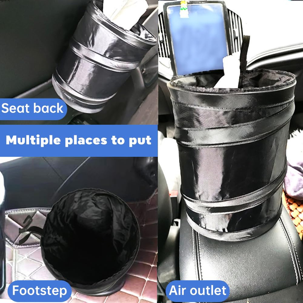 Collapsible Pop-Up Car Trash Can - 2 Pack, Multipurpose Bin for Home & Auto