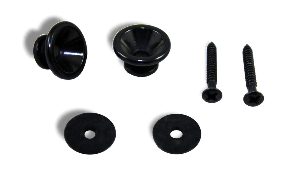 Strap Button Deluxe Large Black with Felt Pad Pair 081152DXBK