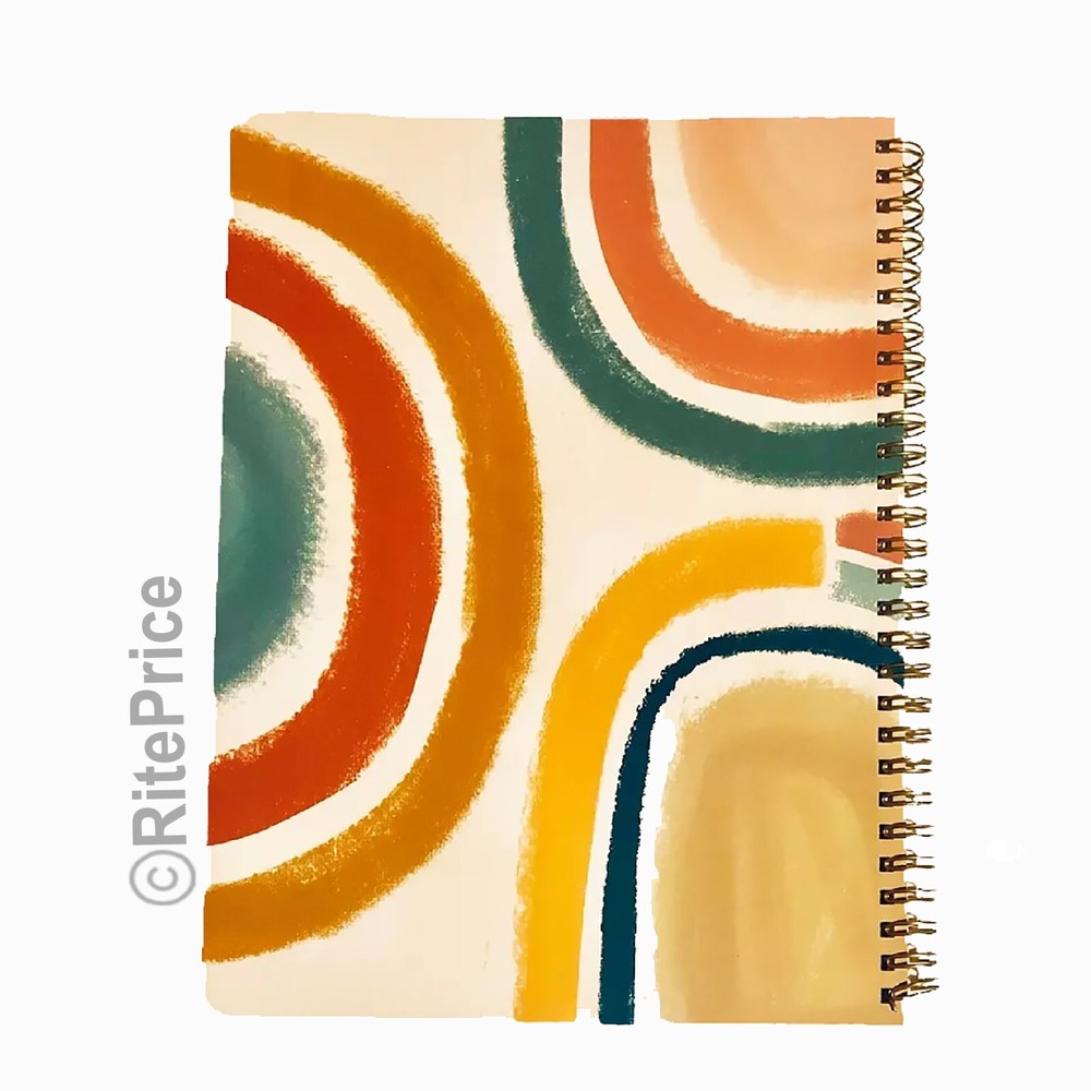 Molly & Rex Spiral Notebook,Abstract Pattern, College Ruled with Folder (3 Pack)