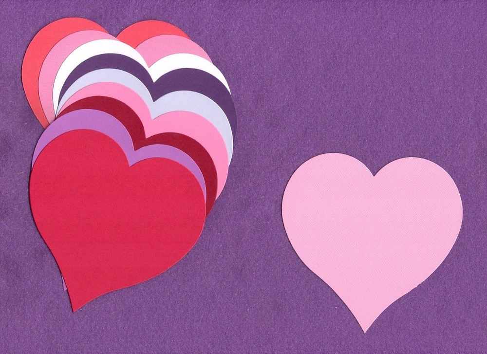 HEART PLAIN 2 die cuts scrapbook cards