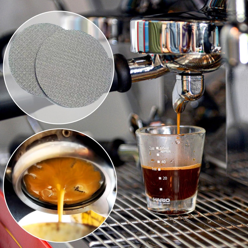 2 Pack 53.3mm Espresso Puck Screen, Reusable Coffee Filter Middle, 53.5mm