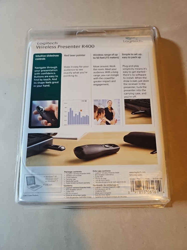 LOGITECH R400 Professional Wireless Presenter w/Red Laser Pointer NEW