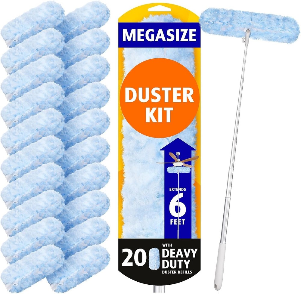 20 Refills for Swiffer Duster, Extendable Handle