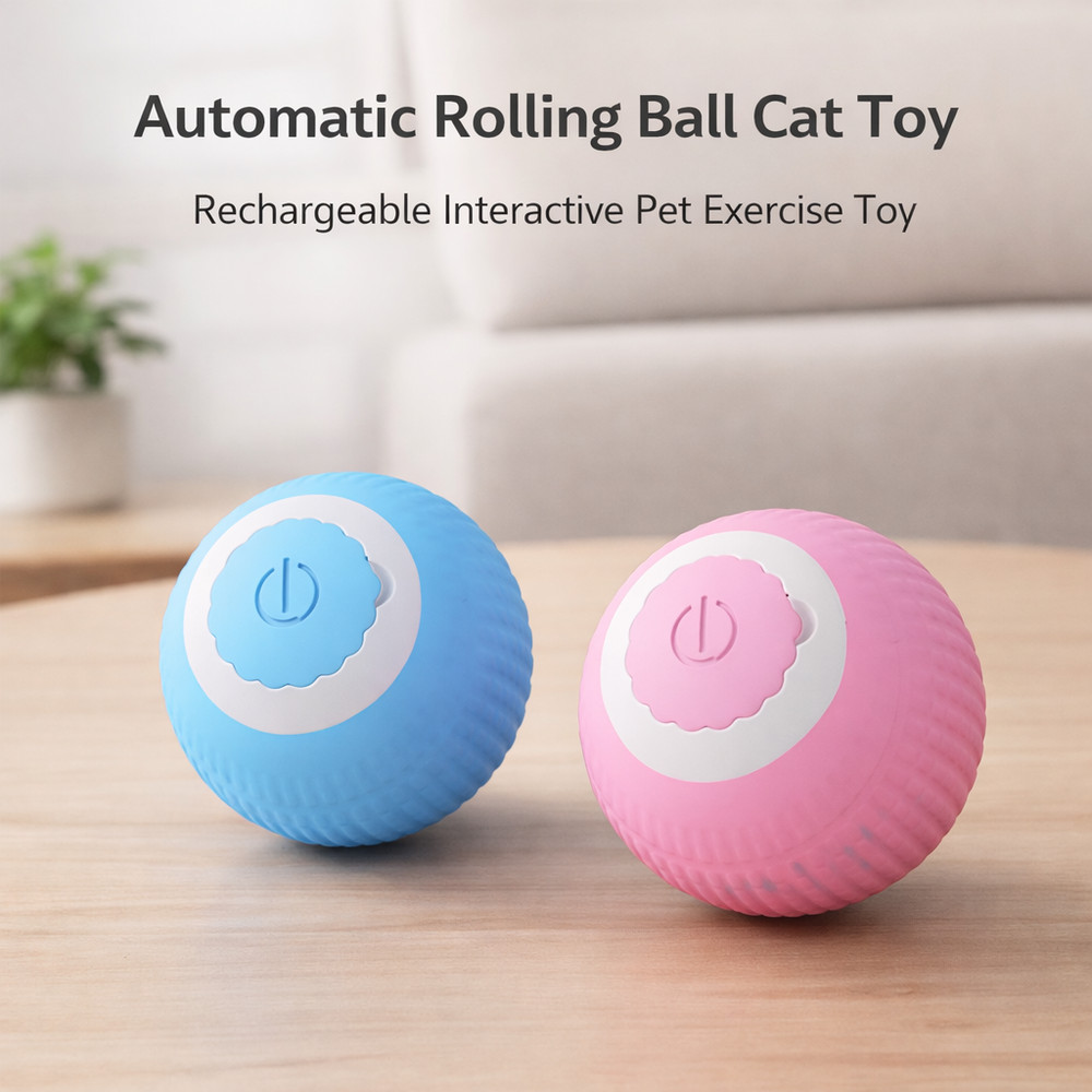 Automatic Rolling Ball Cat Toy Rechargeable Interactive Smart Pet Exercise Toy