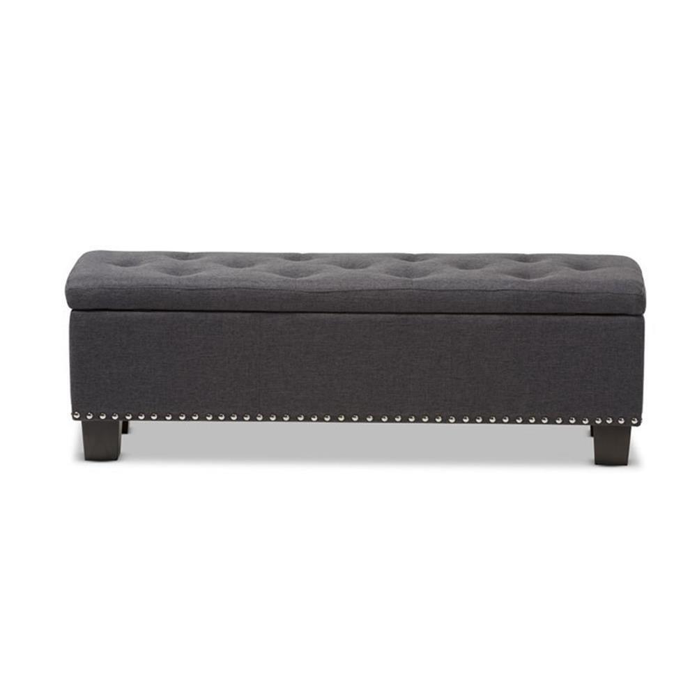 Hawthorne Collection Storage Bench in Dark Gray