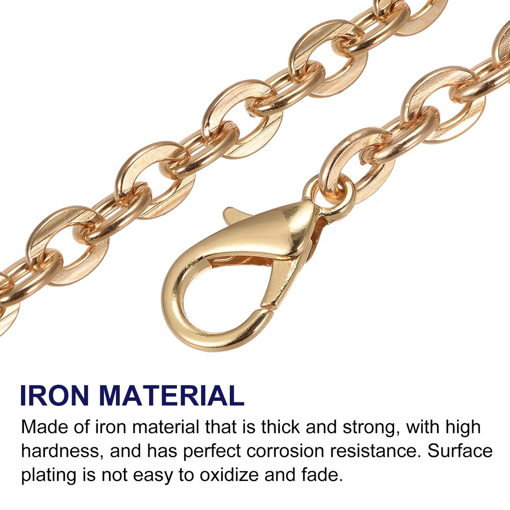 47"x0.22" Purse Chain Strap, Purse Handle Shoulder Replacement Strap, Gold