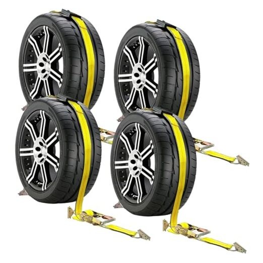 Car Tie Down Straps for Trailers-10,000lbs Break Strength E Track Tire Strap