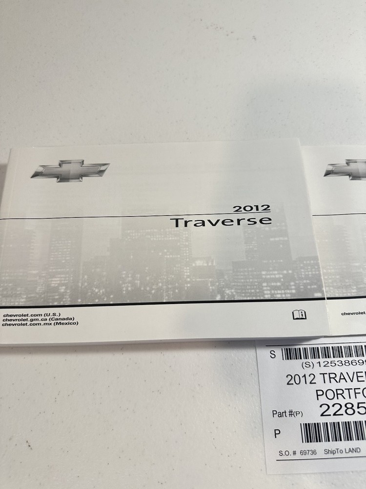 2012 Traverse Chevrolet Owner's Manual Set