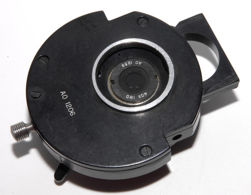 American Optical Microscope Phase Ring Slider 40x Ring, Iris Diaphragm & Carrier