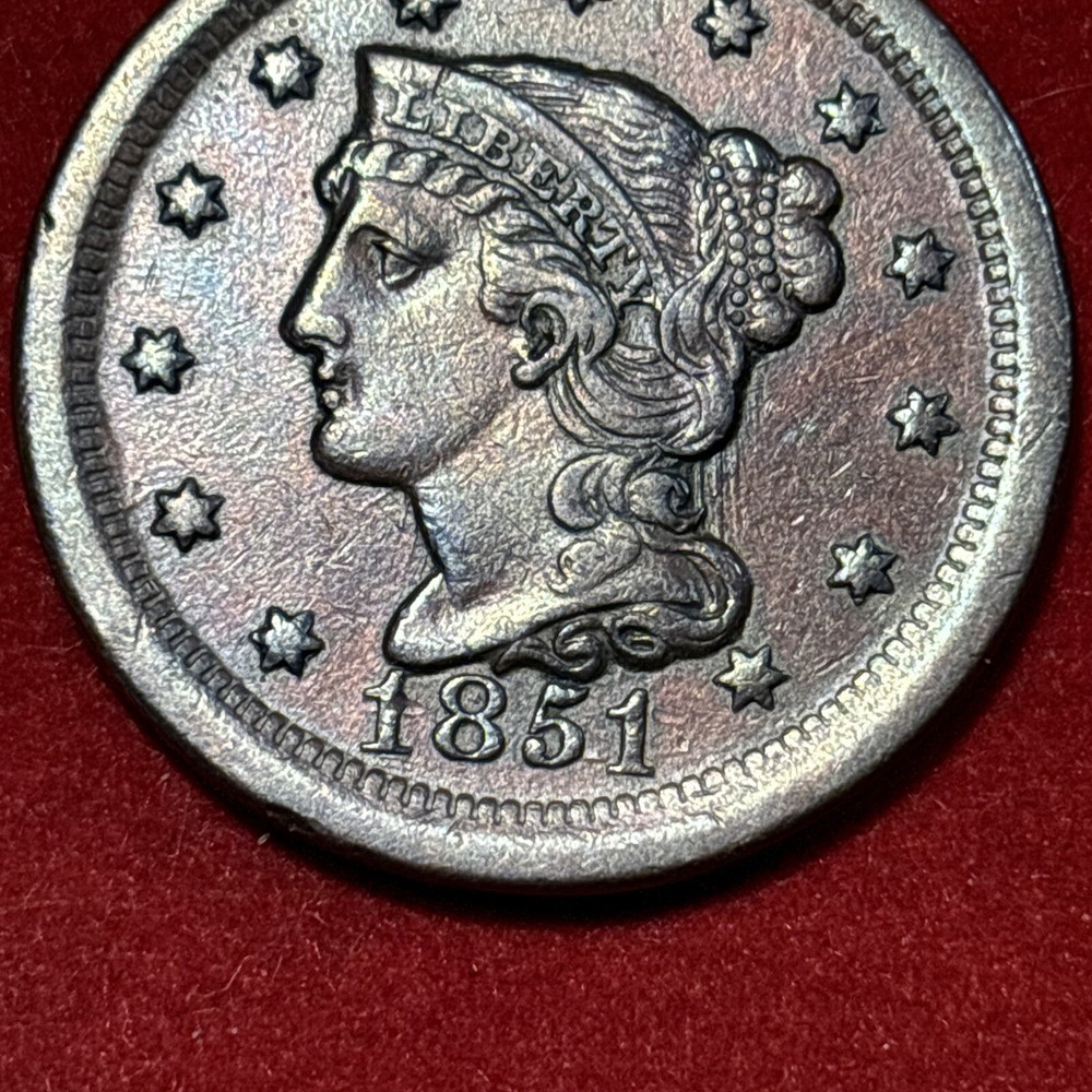 1851 N-4 Braided Hair Large Cent