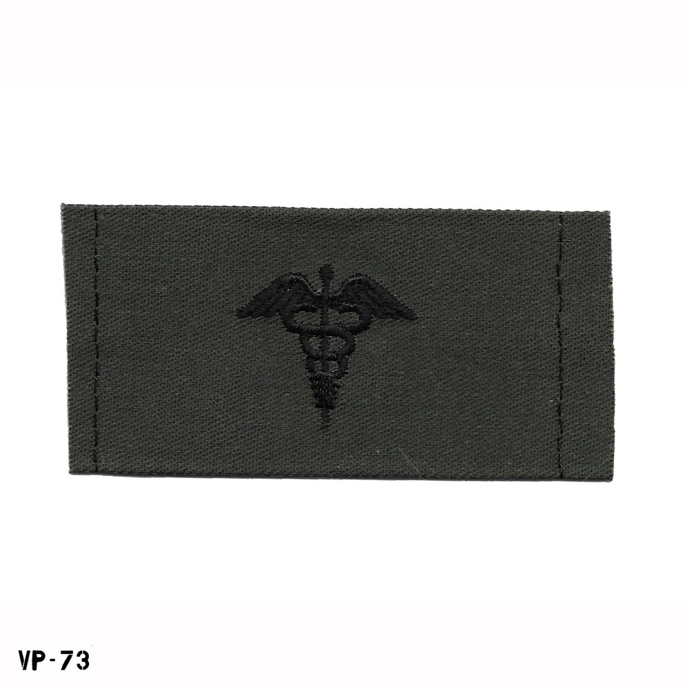 Physician Assistant WO Navy Embroidered Collar Device Patch ~ Subdued ~ NEW