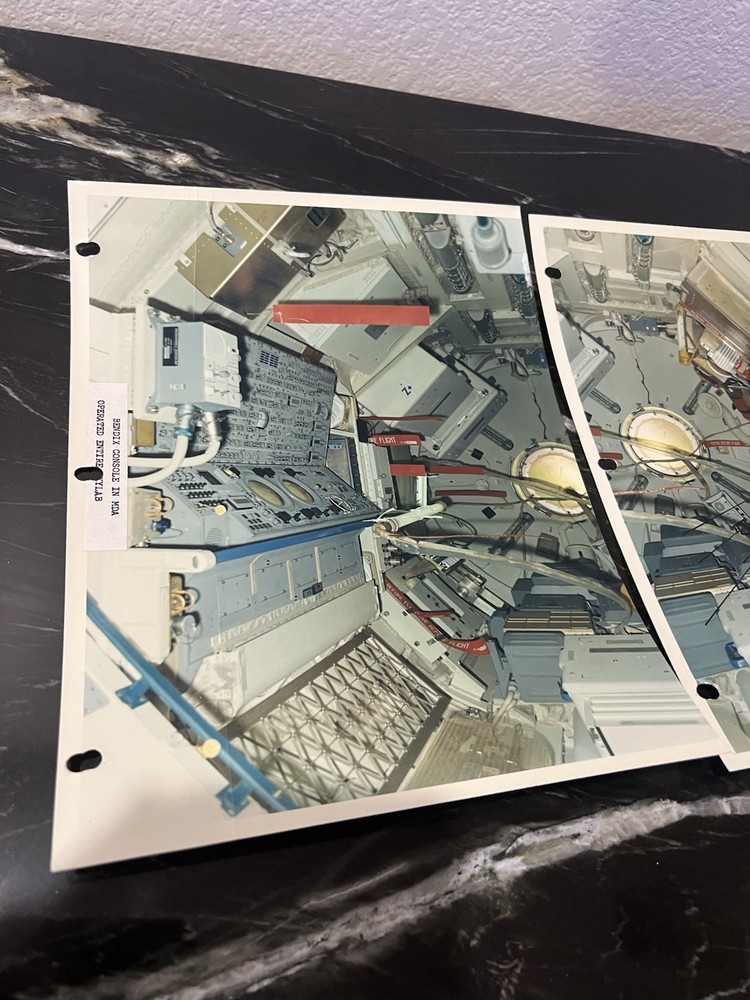 2 NASA Vintage Skylab Construction Bendix Console Kodak Photo Original