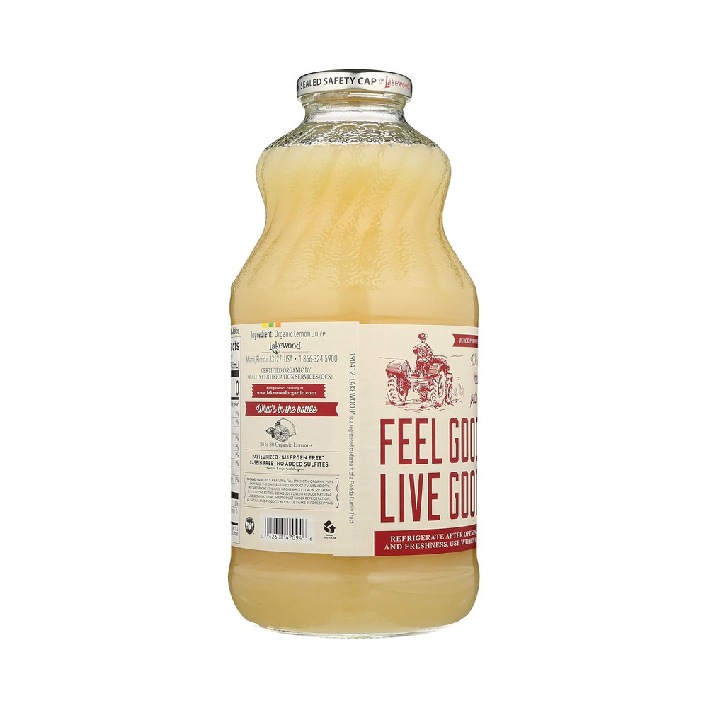 Juice Pure Lemon Organic, 32 Oz