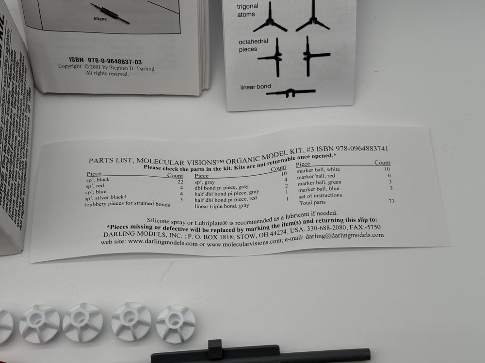 Molecular Visions Organic Chemistry Flexible Model Kit. Darling Models