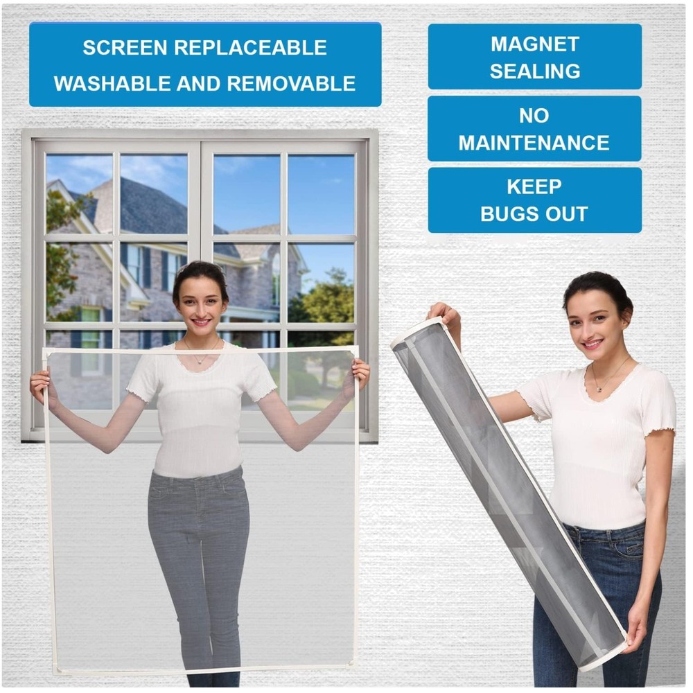 Magnetic Window Screen - Adjustable Size