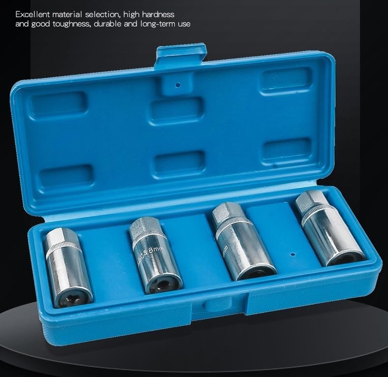 4pc Socket Stud Screw Extractor Remover Installer 6, 8,10,12mm w/Roller Bearing