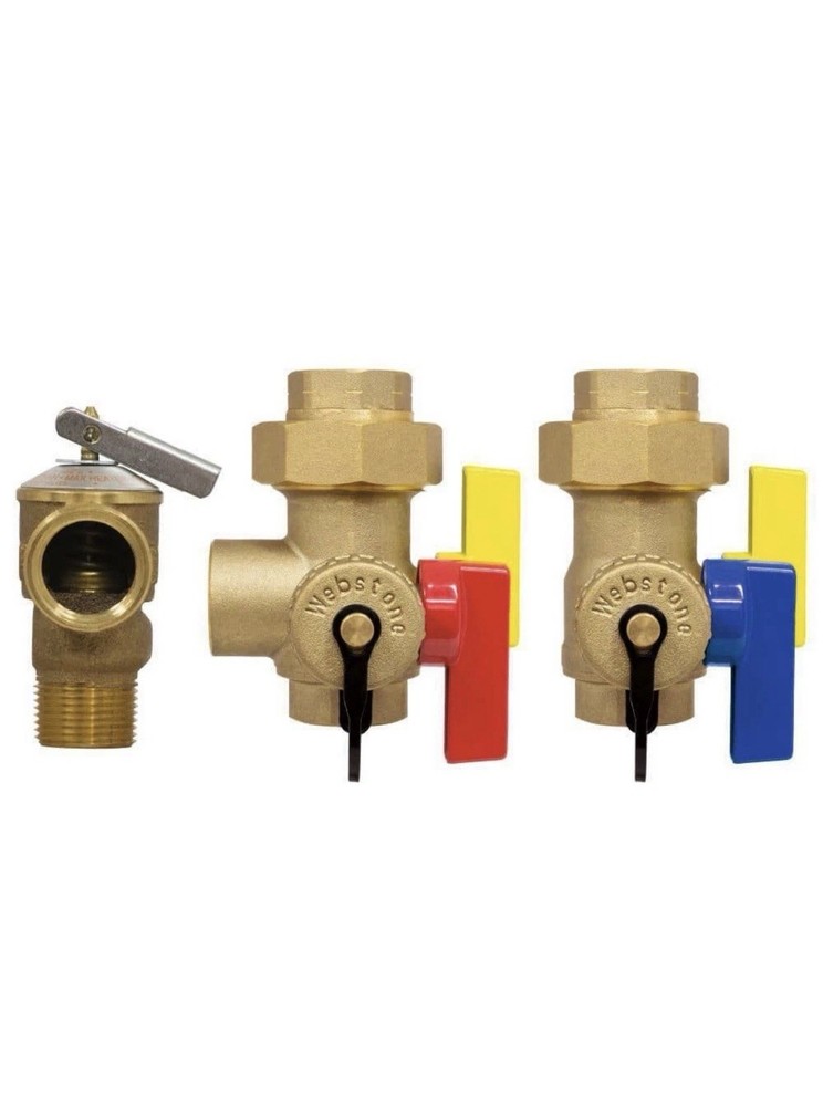 Webstone 3/4 in. EXP Ultra-Compact Tankless Water Heater Valve Kit, Brass Valves