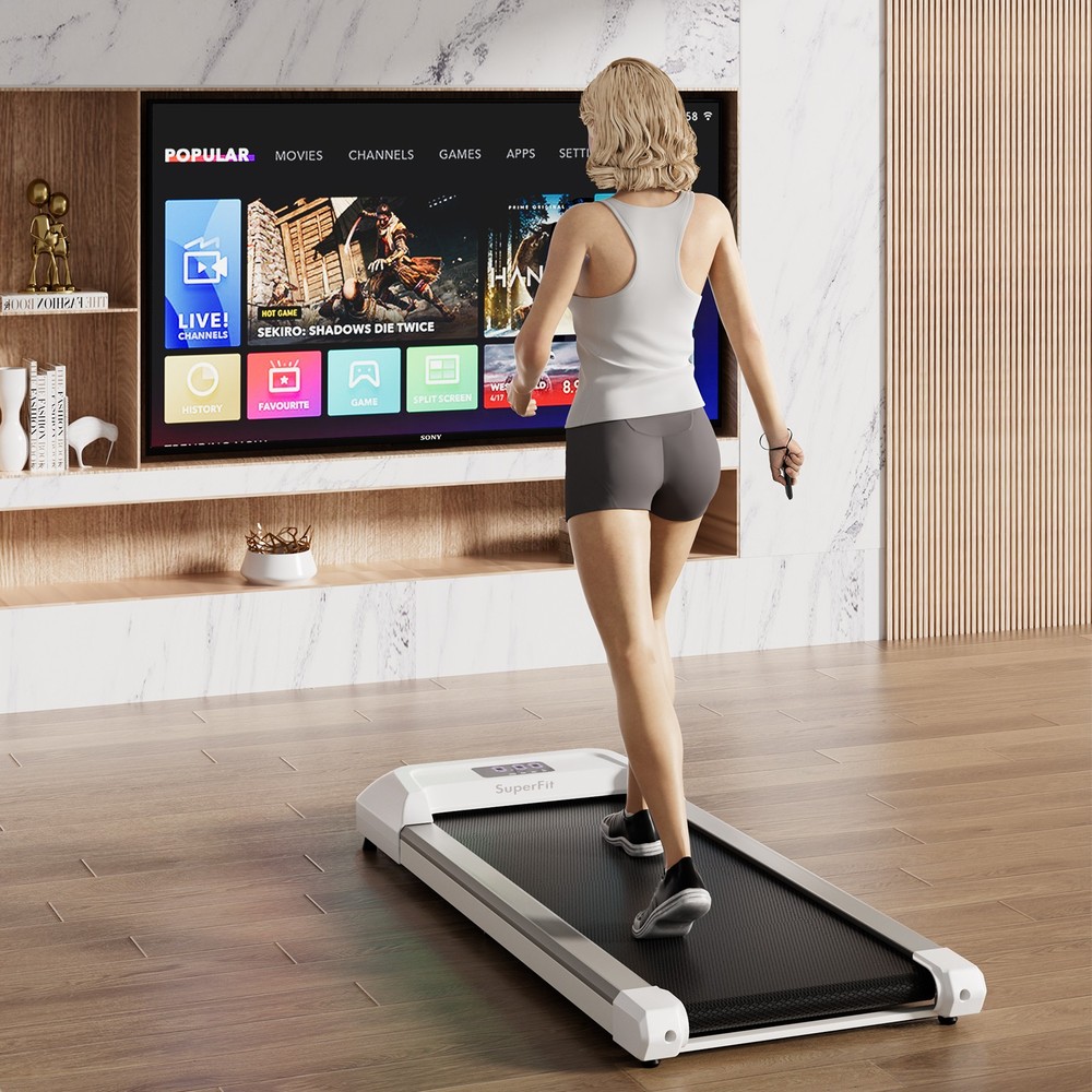 Walking Pad w/265 lbs Capacity Remote Control & LED Display Under Desk Treadmill
