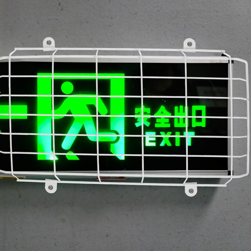 Exit Sign Protective Cage Metal Wire Guard Wall Mount Emergency Light Cover for