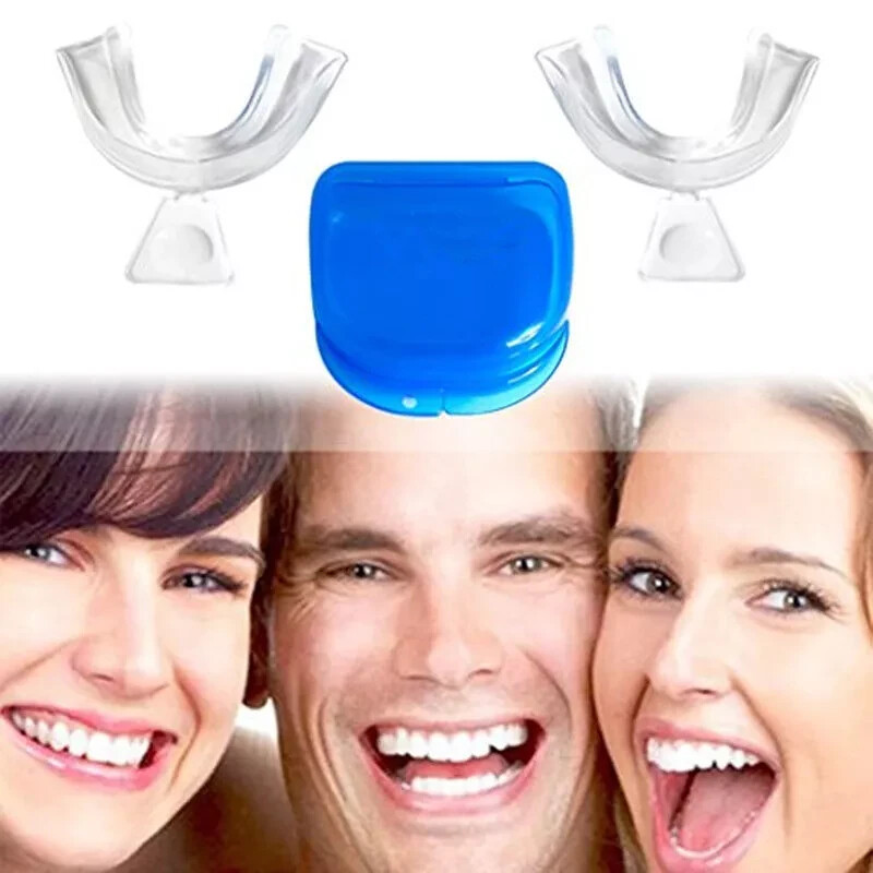 4 Pcs Mouth Moldable Bleaching Teeth Whitening Trays Guards Upper Lower Set