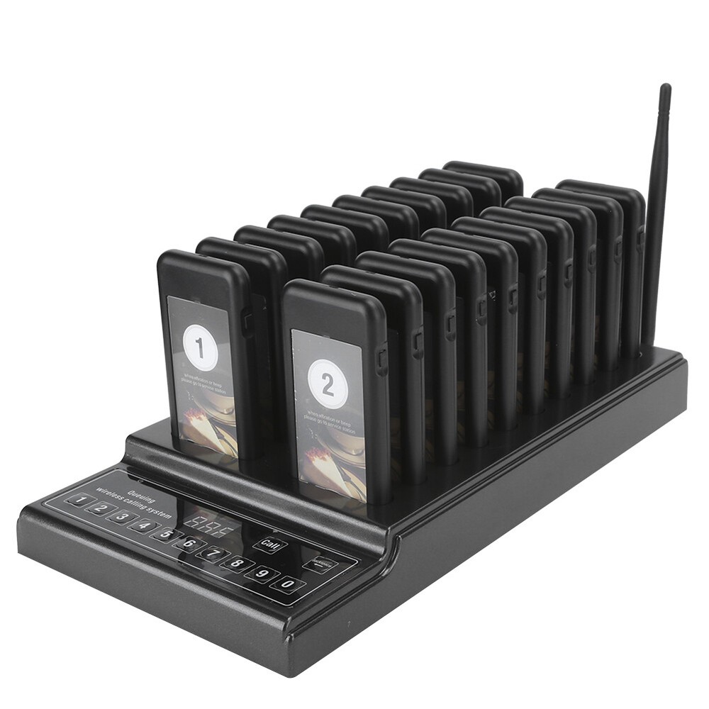 Restaurant Coaster Guest Call Wireless Paging Queuing Calling System 20 Pagers