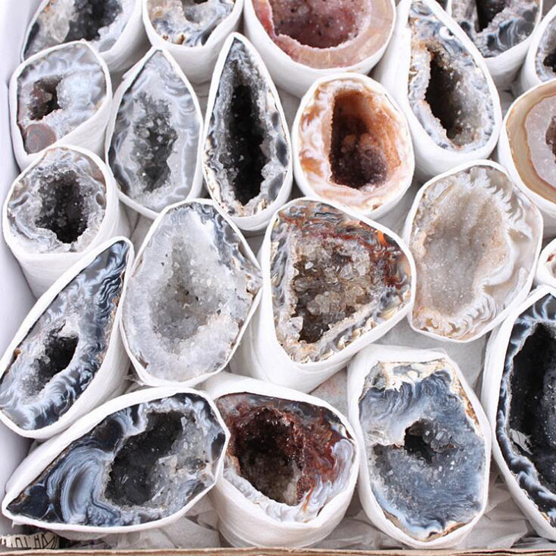 100% Lovely Natural Agate Mineral Specimen Cut Agate Geode "Cornucopia"