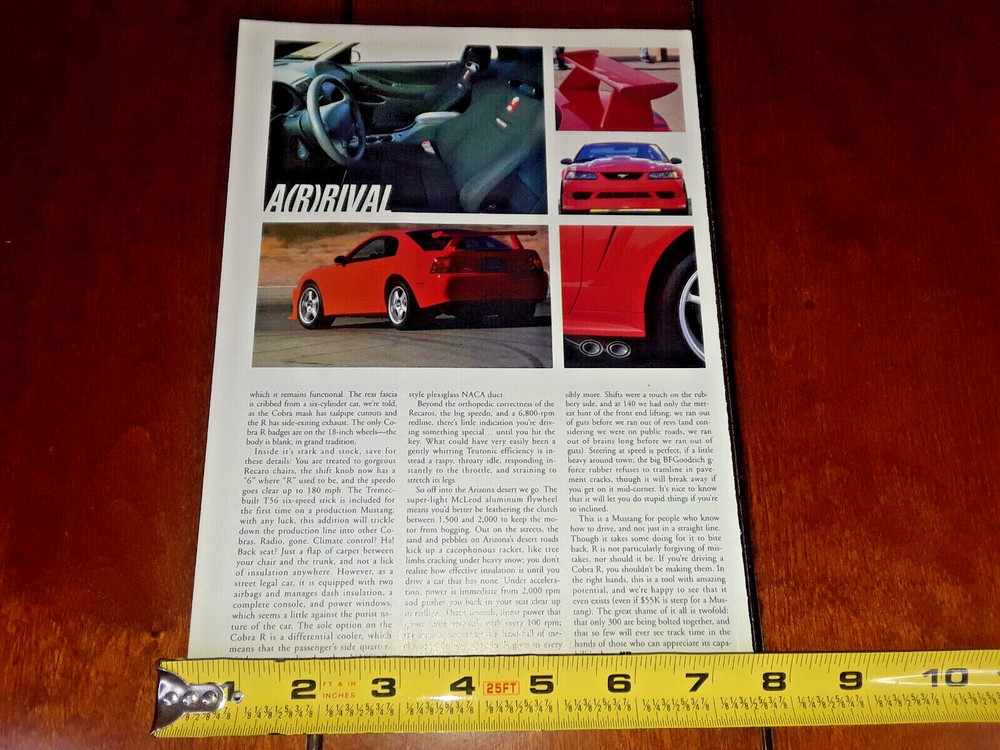 2000 FORD MUSTANG COBRA R ORIGINAL ARTICLE