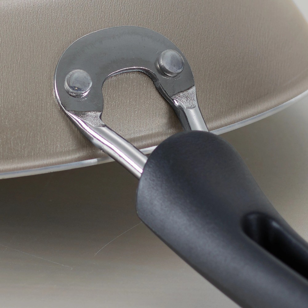 Nonstick Covered Deep Saute Pan with Lid, Champagne Color