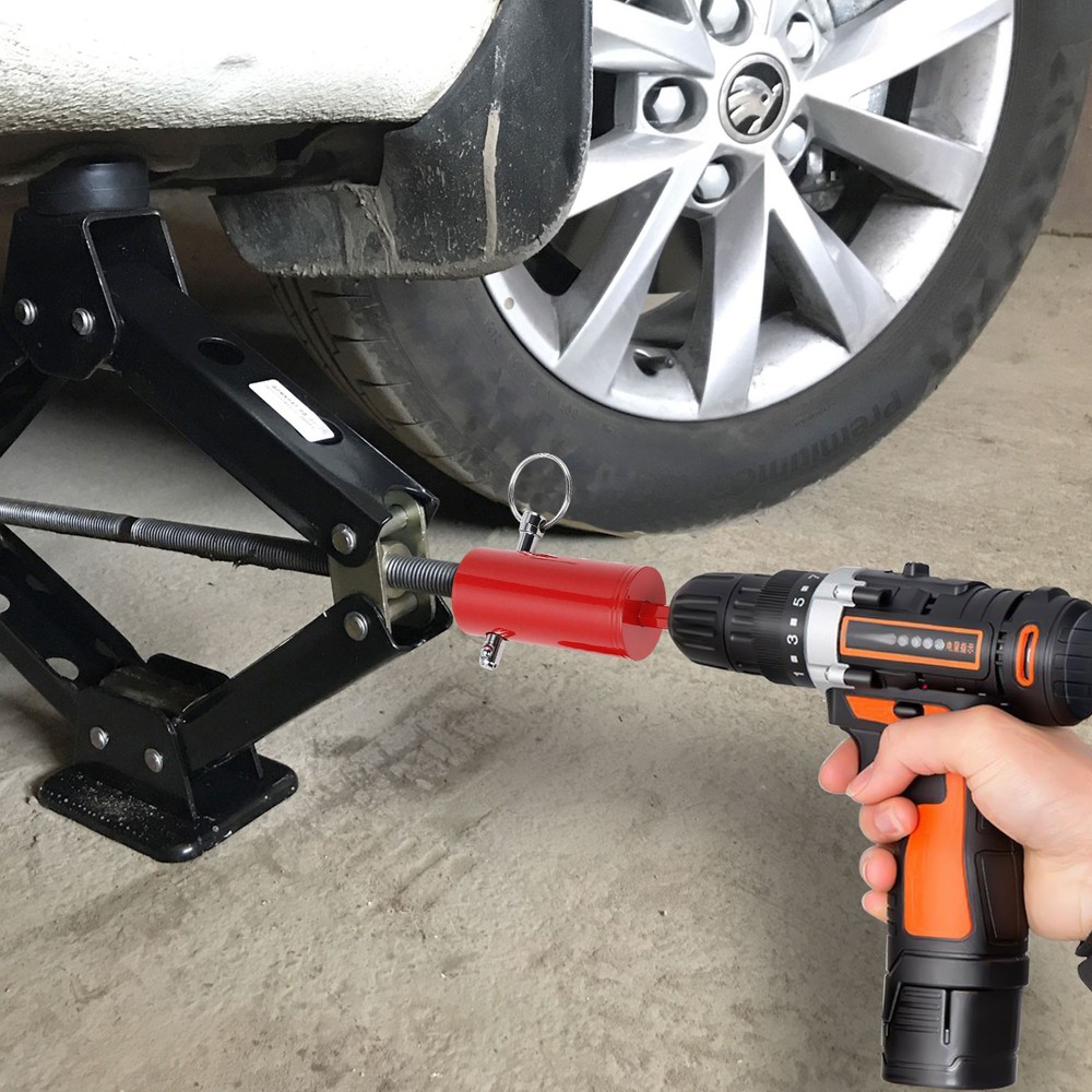 2 PCS Heavy Duty Trailer Jack Adapter Tool for 1" Socket 1/2" & 3/8" Drive Shaft