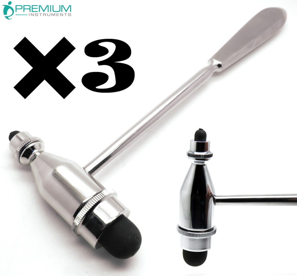 3 Pcs New Troemner Hammer 9.75" Percussion Reflex Rubber Small & Large Heads Set