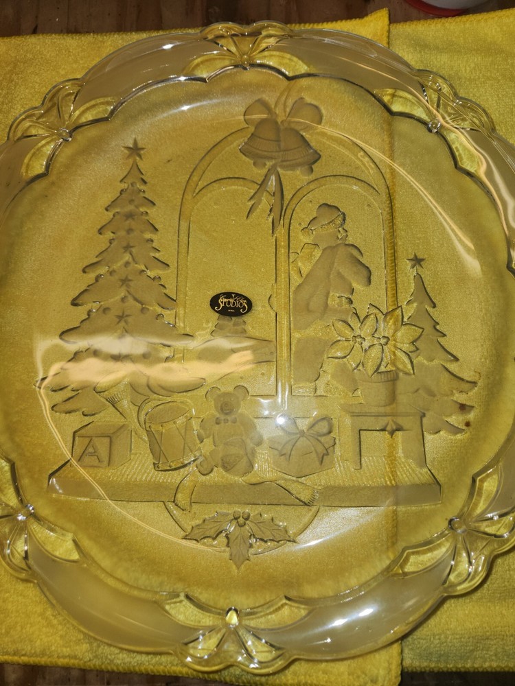 Crystal Clear Studios 14 inch Christmas Joy Platter