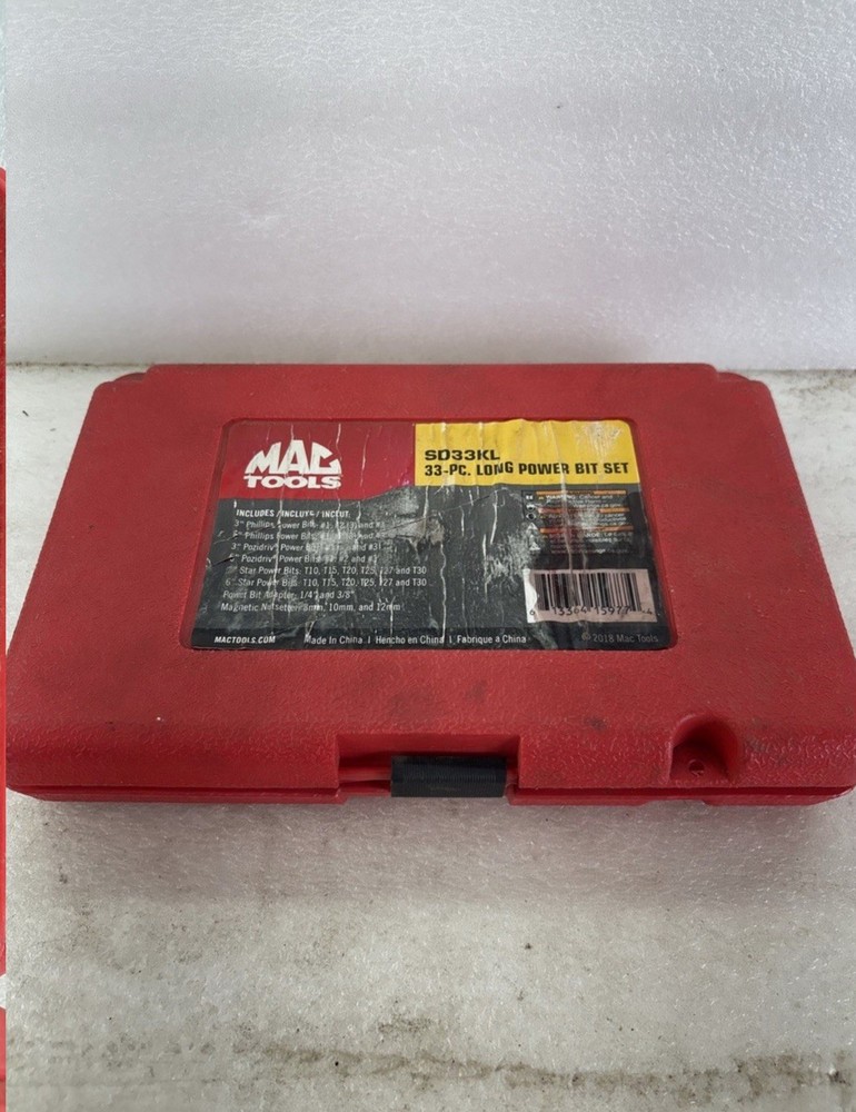 MAC SD33KL 33pc Long Power Bit Set (missing 7pc)