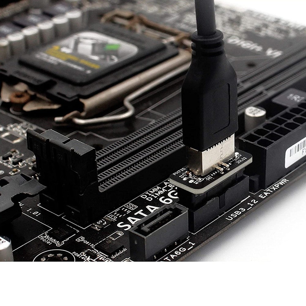 USB Front Panel Adapter, Vertical USB 3.1 Front Panel Socket Key-A -to 3.0 19...