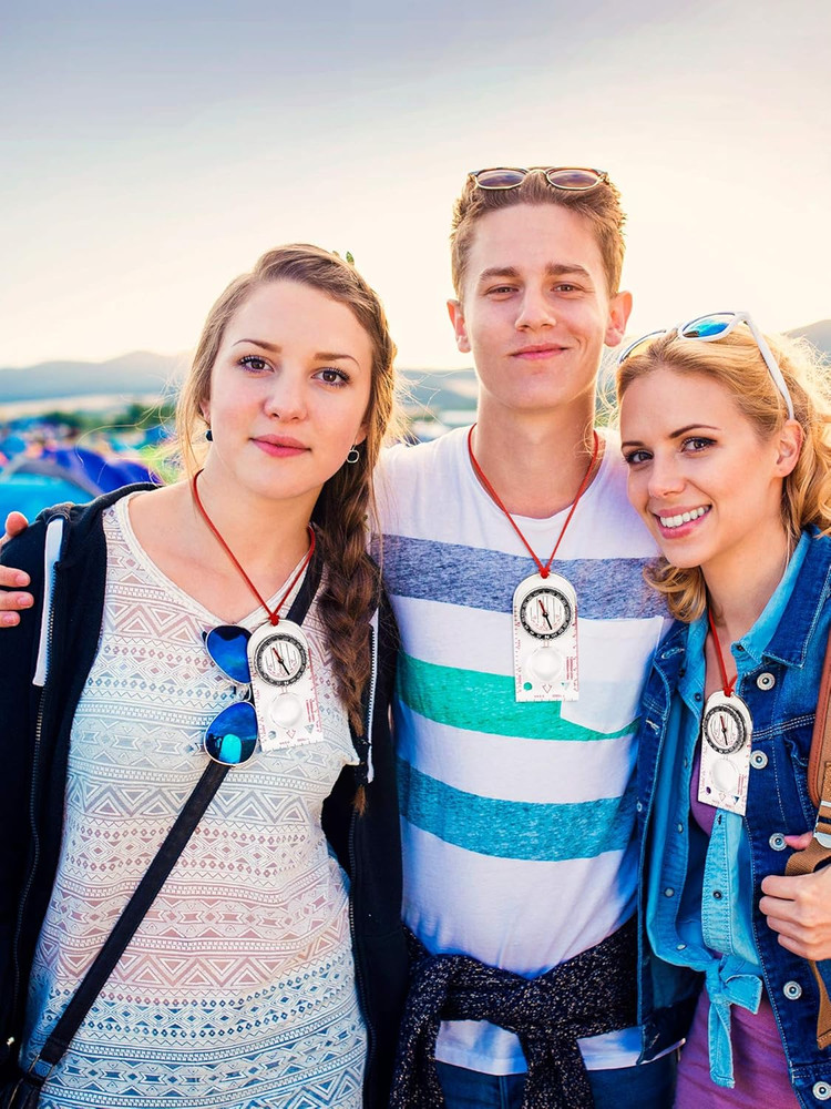 6 Pieces Orienteering Compass Hiking Navigation Backpacking Compass Map Readi...