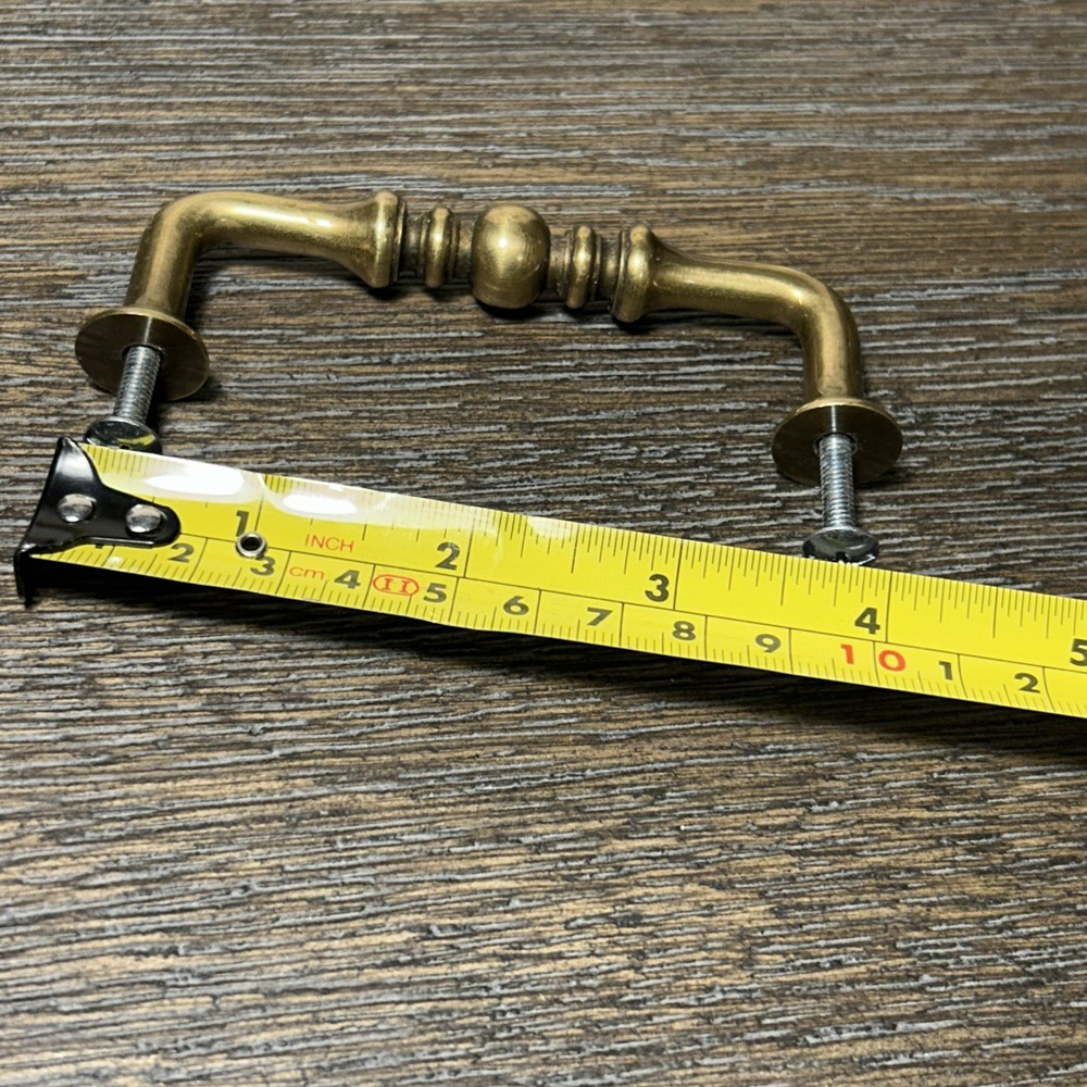 French Heritage Solid Brass Drawer Pull/Cabinet Handle 3 1/2” Projection 1 1/4”