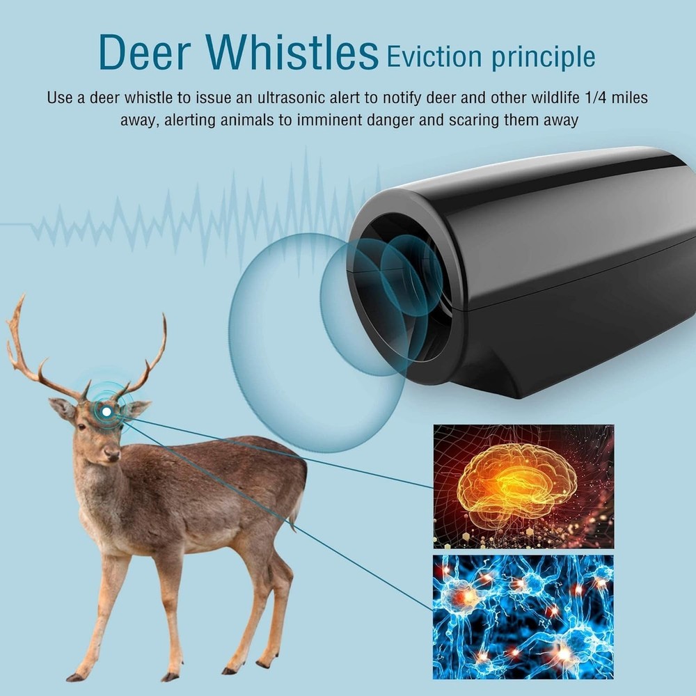 Compact Deer Warning Whistles: 6 Pack, Easy Install, ABS Safety Device