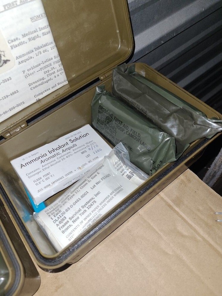 (2) Army General Purpose First Aid Cases with a Few Items Inside