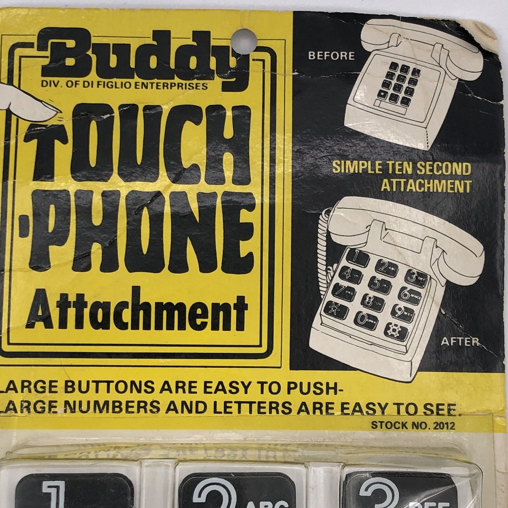 Buddy Touch Tone Phone Attachment Large Number Button panel NOS NIB