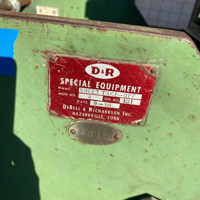 D&R Inc. 26 x 8 DNR Roll Sheet Take-Off Puller with Slitter IN REBUILD PROCESS