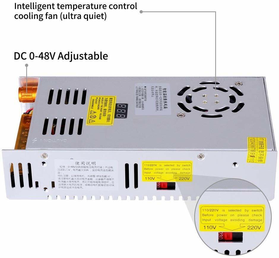 Adjustable DC Motor 24V 20A 48V 10A 60V 8A 480W Regulated Variable Power Supply