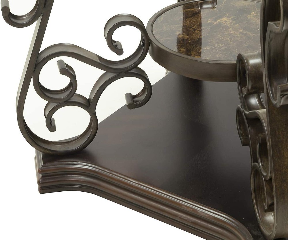 Console Table Glass Table Top Sofa Table End Table w/ Storage Shelf Living Room