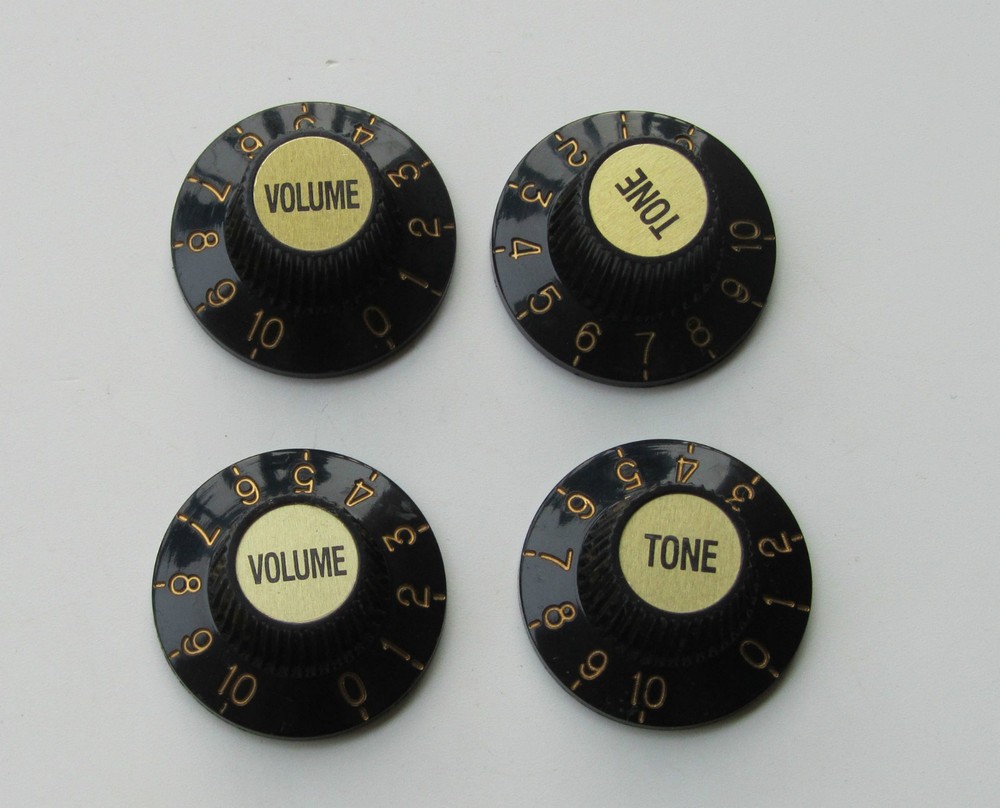 Black W/ Gold Witch Hat Knobs Guitar Knobs for LP Epiphone SG
