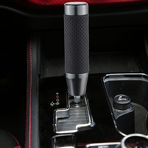 Weighted Shift Knob Short Stick Gear Shifter Adapter Leather Shift Grey-3