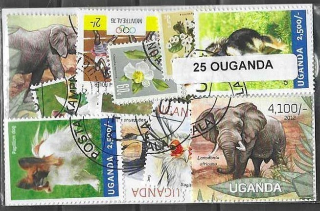 Uganda 25 Different Stamps Used
