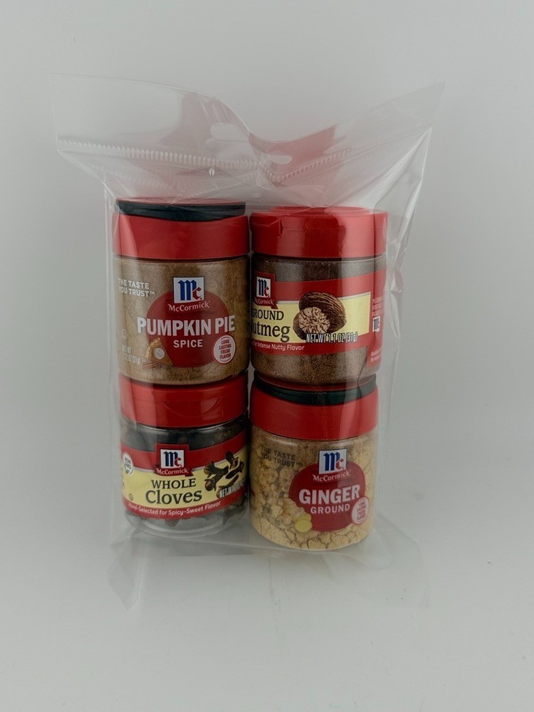 McCormick Holiday Spice Set 4 Pack Ginger, Nutmeg, Cloves, Pumpkin Pie